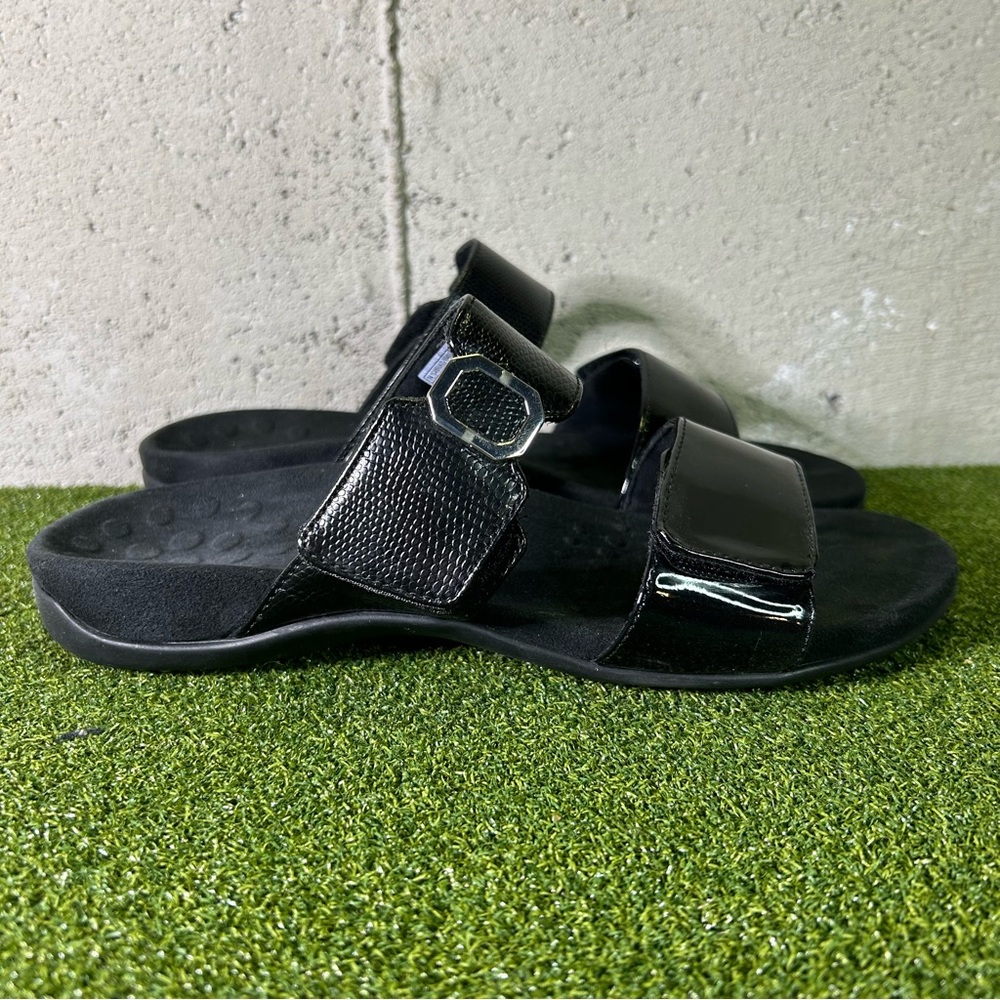 Vionic 341Camila Black Strappy Slide Comfort Sandals Women’s 9